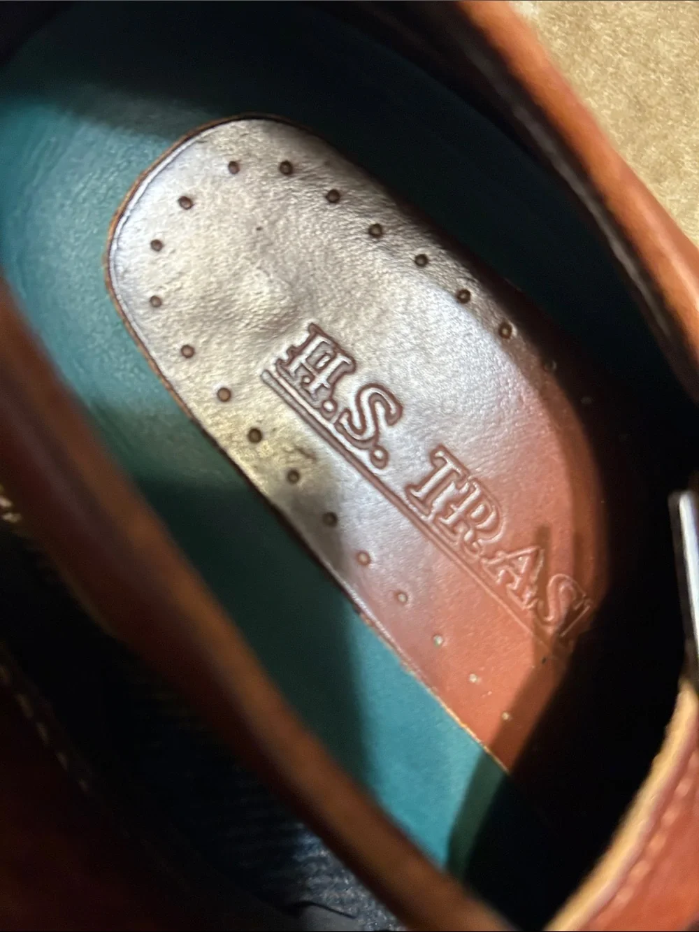 Men's Leather Derby Shoes in Cognac Brown